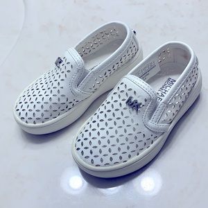 Michael Kors Toddler Girl white shoes loafers
